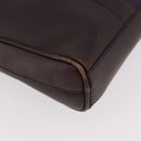 PRADA Shoulder Bag Leather Navy Silver Auth 184434-8