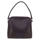 PRADA Shoulder Bag Leather Navy Silver Auth 184434-2