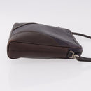PRADA Shoulder Bag Leather Navy Silver Auth 184434-3