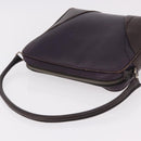 PRADA Shoulder Bag Leather Navy Silver Auth 184434-6
