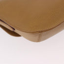 CARTIER Shoulder Bag Leather Beige Gold Auth 184435-12