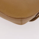 CARTIER Shoulder Bag Leather Beige Gold Auth 184435-13