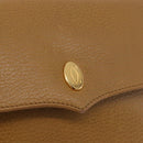 CARTIER Shoulder Bag Leather Beige Gold Auth 184435-14