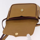 CARTIER Shoulder Bag Leather Beige Gold Auth 184435-15