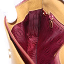 CARTIER Shoulder Bag Leather Beige Gold Auth 184435-19