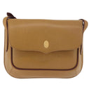 CARTIER Shoulder Bag Leather Beige Gold Auth 184435-2