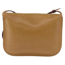 CARTIER Shoulder Bag Leather Beige Gold Auth 184435-3