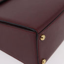 CARTIER Must Line Hand Bag Leather Bordeaux Gold Auth 184437A-10