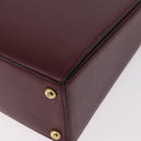 CARTIER Must Line Hand Bag Leather Bordeaux Gold Auth 184437A-13