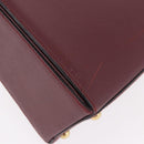 CARTIER Must Line Hand Bag Leather Bordeaux Gold Auth 184437A-14