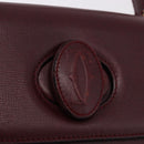 CARTIER Must Line Hand Bag Leather Bordeaux Gold Auth 184437A-15
