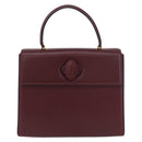 CARTIER Must Line Hand Bag Leather Bordeaux Gold Auth 184437A-2