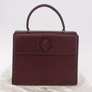 CARTIER Must Line Hand Bag Leather Bordeaux Gold Auth 184437A-25