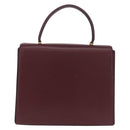 CARTIER Must Line Hand Bag Leather Bordeaux Gold Auth 184437A-3