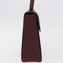 CARTIER Must Line Hand Bag Leather Bordeaux Gold Auth 184437A-5