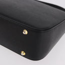 BURBERRY Hand Bag Leather Black Gold Auth 184438-13