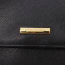BURBERRY Hand Bag Leather Black Gold Auth 184438-14