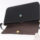 BURBERRY Hand Bag Leather Black Gold Auth 184438-15
