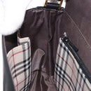 BURBERRY Hand Bag Leather Black Gold Auth 184438-19