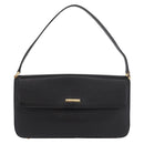 BURBERRY Hand Bag Leather Black Gold Auth 184438-2