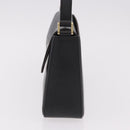 BURBERRY Hand Bag Leather Black Gold Auth 184438-4