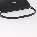 BURBERRY Hand Bag Leather Black Gold Auth 184438-7