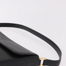 BURBERRY Hand Bag Leather Black Gold Auth 184438-8
