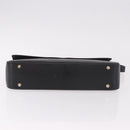BURBERRY Hand Bag Leather Black Gold Auth 184438-9