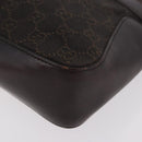 GUCCI GG Canvas Hand Bag Dark Brown Silver 73984 Auth 184439-11