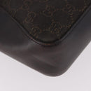 GUCCI GG Canvas Hand Bag Dark Brown Silver 73984 Auth 184439-12