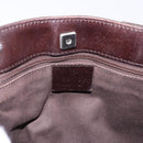 GUCCI GG Canvas Hand Bag Dark Brown Silver 73984 Auth 184439-14
