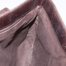GUCCI GG Canvas Hand Bag Dark Brown Silver 73984 Auth 184439-16