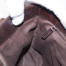 GUCCI GG Canvas Hand Bag Dark Brown Silver 73984 Auth 184439-17