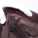 GUCCI GG Canvas Hand Bag Dark Brown Silver 73984 Auth 184439-18