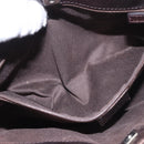 GUCCI GG Canvas Hand Bag Dark Brown Silver 73984 Auth 184439-19