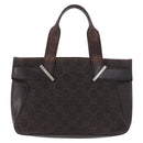 GUCCI GG Canvas Hand Bag Dark Brown Silver 73984 Auth 184439-2