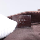 GUCCI GG Canvas Hand Bag Dark Brown Silver 73984 Auth 184439-20