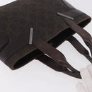 GUCCI GG Canvas Hand Bag Dark Brown Silver 73984 Auth 184439-6