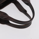 GUCCI GG Canvas Hand Bag Dark Brown Silver 73984 Auth 184439-7
