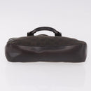 GUCCI GG Canvas Hand Bag Dark Brown Silver 73984 Auth 184439-9