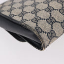 GUCCI GG Supreme Shoulder Bag PVC Navy Gold Auth 184440-12