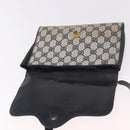 GUCCI GG Supreme Shoulder Bag PVC Navy Gold Auth 184440-15