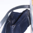GUCCI GG Supreme Shoulder Bag PVC Navy Gold Auth 184440-19