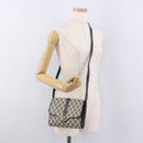 GUCCI GG Supreme Shoulder Bag PVC Navy Gold Auth 184440-22
