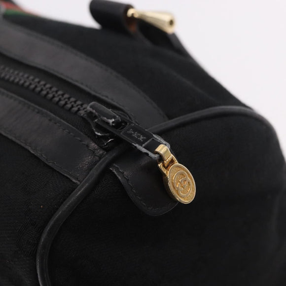 GUCCI GG Canvas Web Sherry Line Hand Bag Black Red Green 010 378 Auth 184441