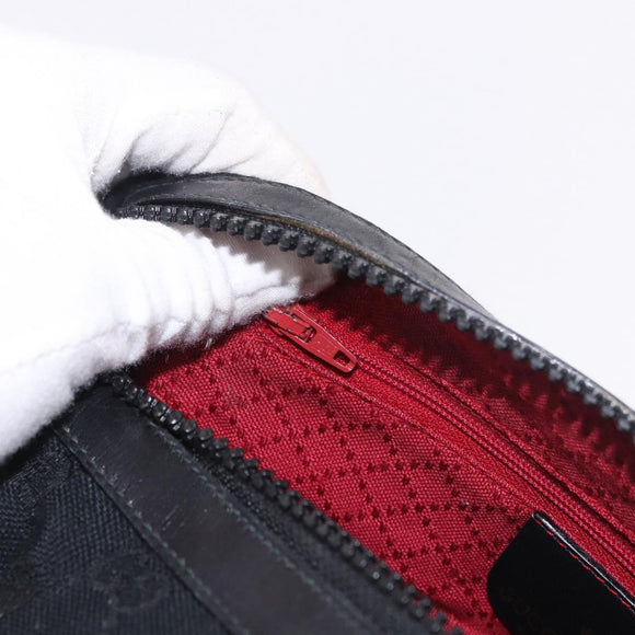 GUCCI GG Canvas Web Sherry Line Hand Bag Black Red Green 010 378 Auth 184441