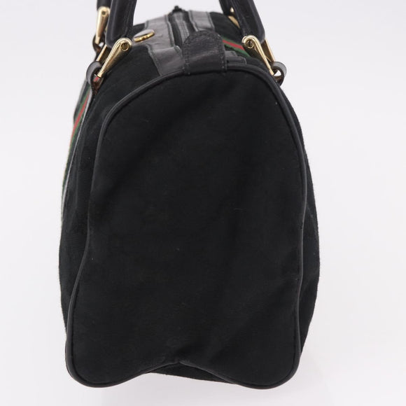 GUCCI GG Canvas Web Sherry Line Hand Bag Black Red Green 010 378 Auth 184441