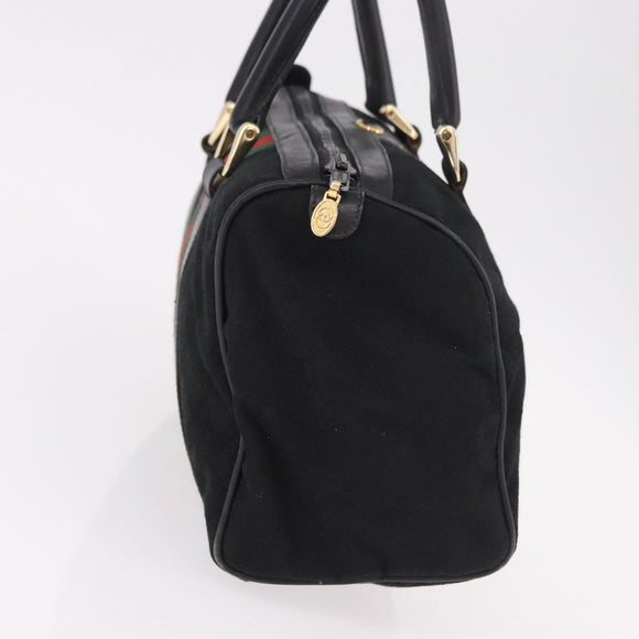 GUCCI GG Canvas Web Sherry Line Hand Bag Black Red Green 010 378 Auth 184441