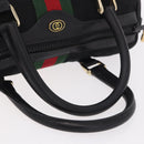 GUCCI GG Canvas Web Sherry Line Hand Bag Black Red Green 010 378 Auth 184441-7