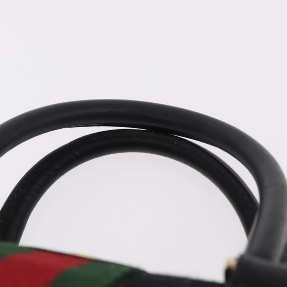 GUCCI GG Canvas Web Sherry Line Hand Bag Black Red Green 010 378 Auth 184441